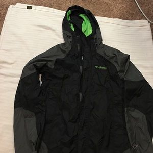 Black, gray and green Columbia hoodie