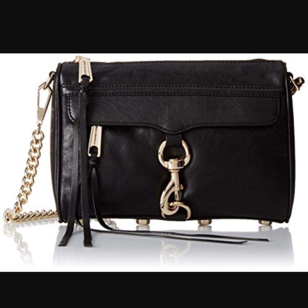 Rebecca Minkoff Mini Mac Crossbody black and gold