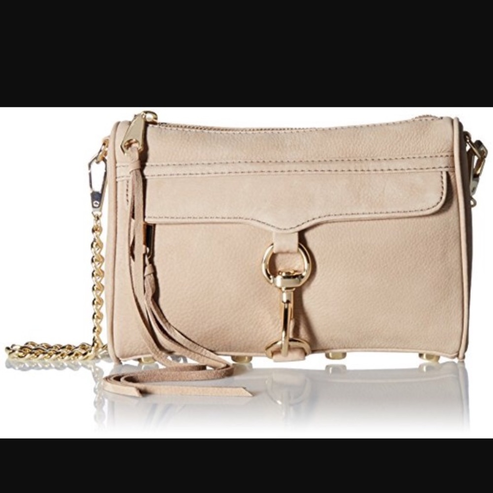 Rebecca Minkoff mini MAC crossbody beige and gold