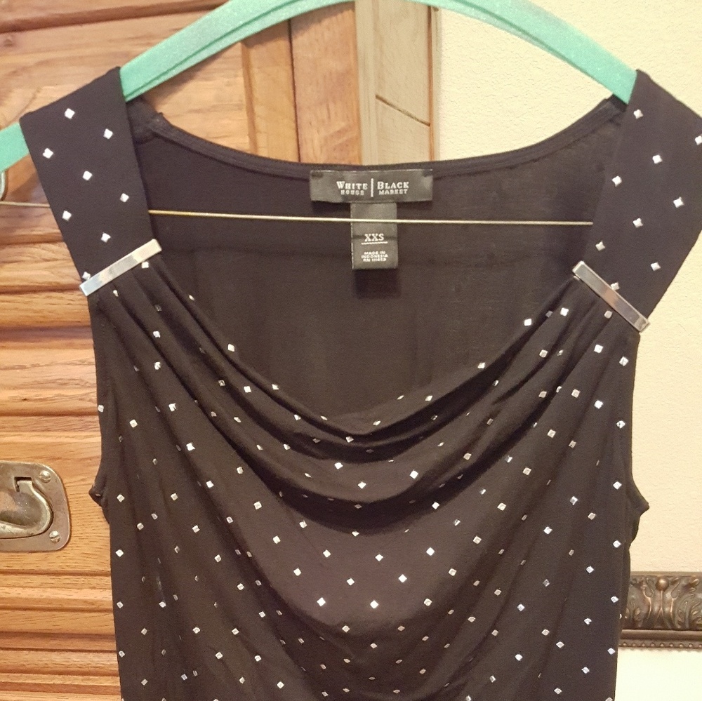 Black and Silver WHBM Drape Neck Shirt XXS