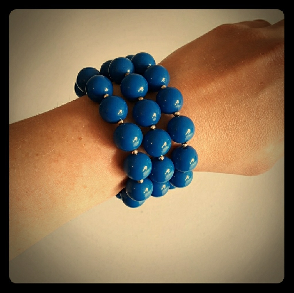 Blue beaded bracelets
