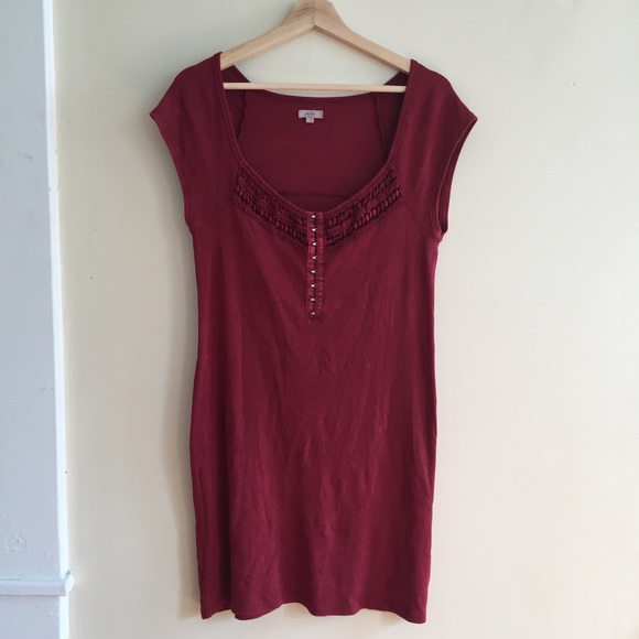 {Ecoté} Dima Red Ribbed Crochet insert Bodycon - Picture 3 of 4