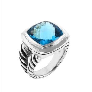 David Yurman blue topaz Albion dome ring 6.75