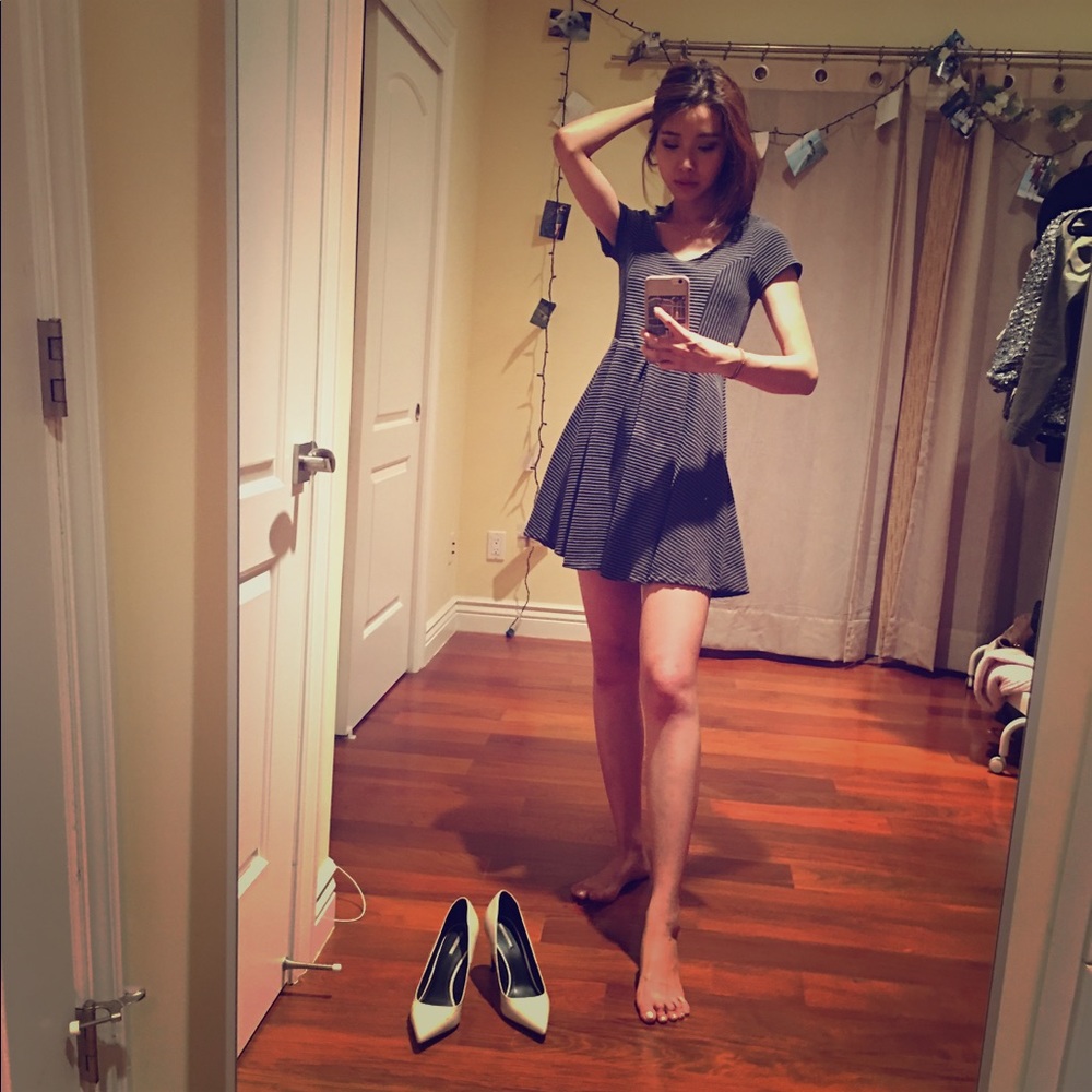 Striped Dress with flattering A line Skirt