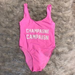 Champagne Campaign One Piece Swimsuit Hot Pink
