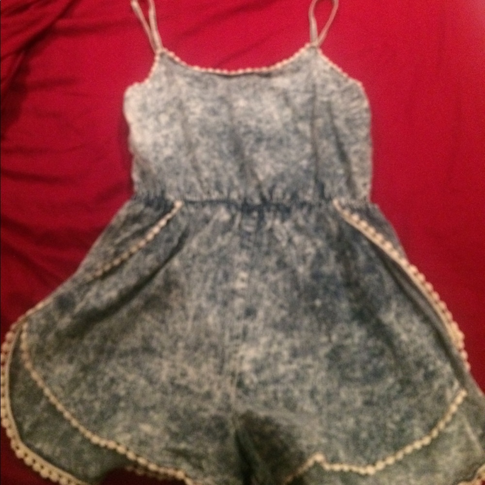 Light denim romper