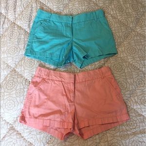 Two pairs of J. Crew Chino Shorts
