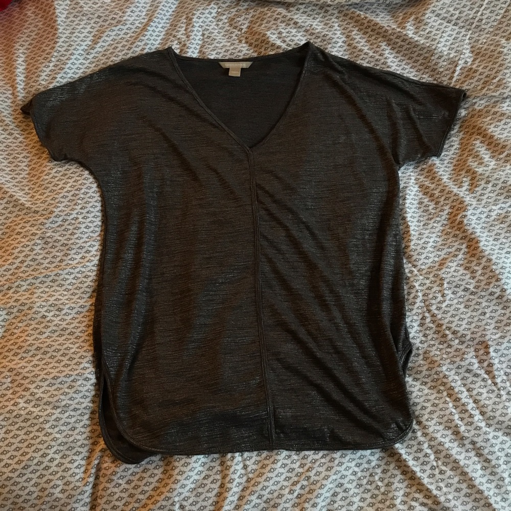 Banana Republic Shimmery Gray Relaxed Tee