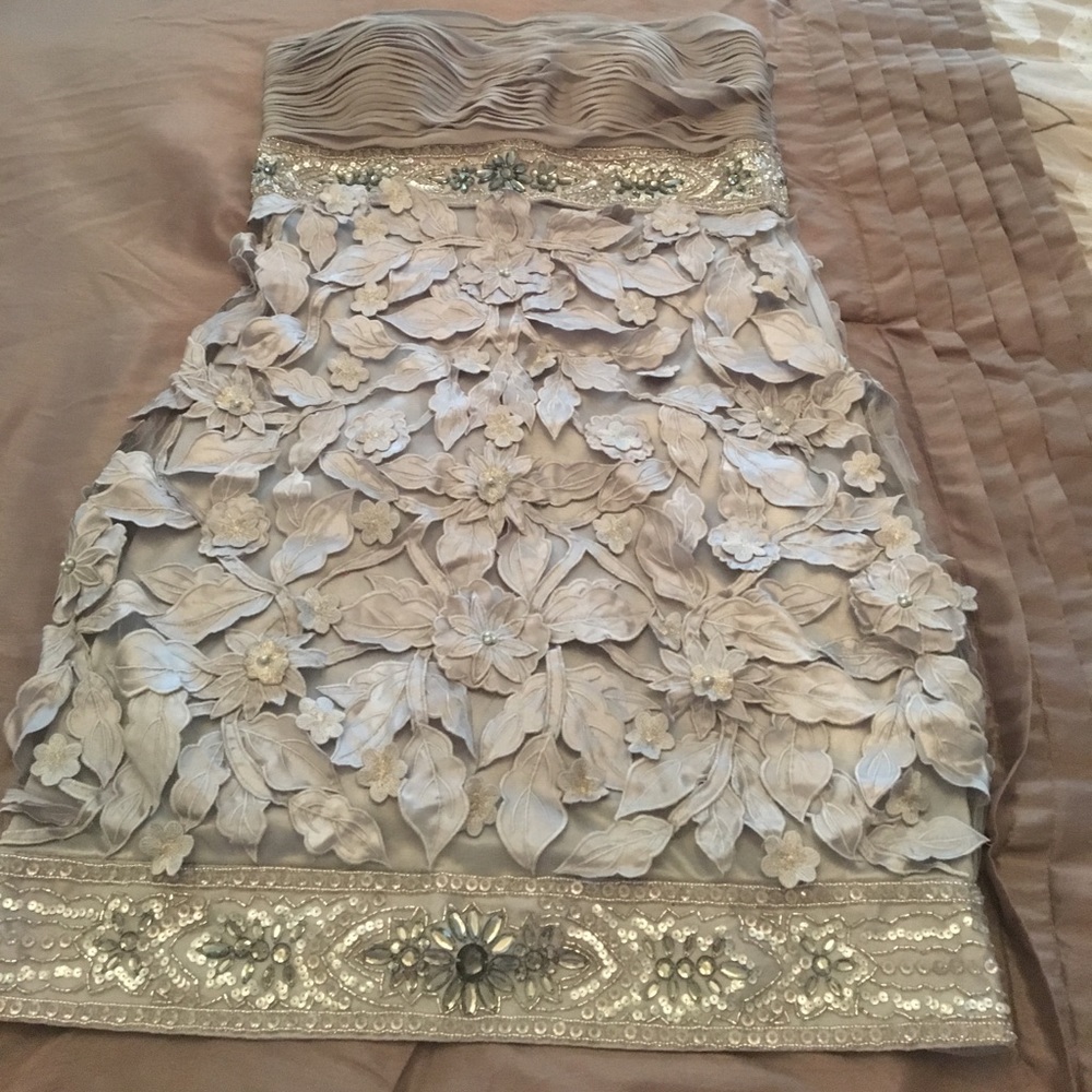 Sue Wong Texture-Skirt Cocktail Dress (size 8)