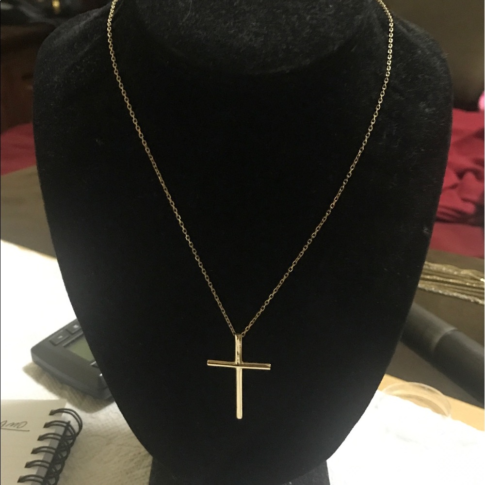Yollow gold cross pendant