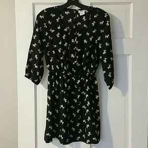 Black Mini Dress with Scottie Dog print