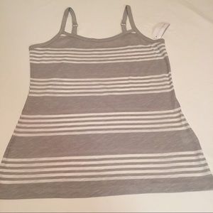 New York & Co. Gray and White Tank, Size M