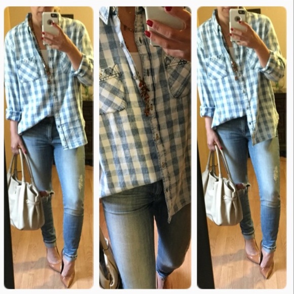 Tops - Only one🦋Vintage wash plaid