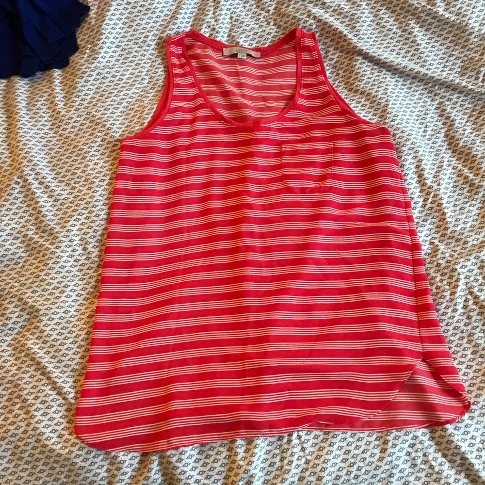 LOFT Striped Sleeveless Blouse