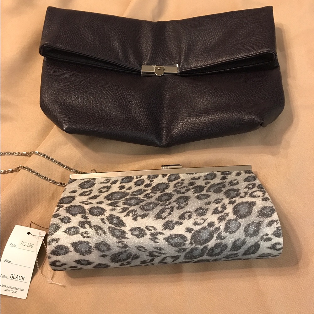 Two clutch handbags