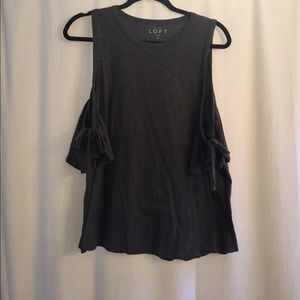 LOFT Cold Shoulder Bow Tee, size M