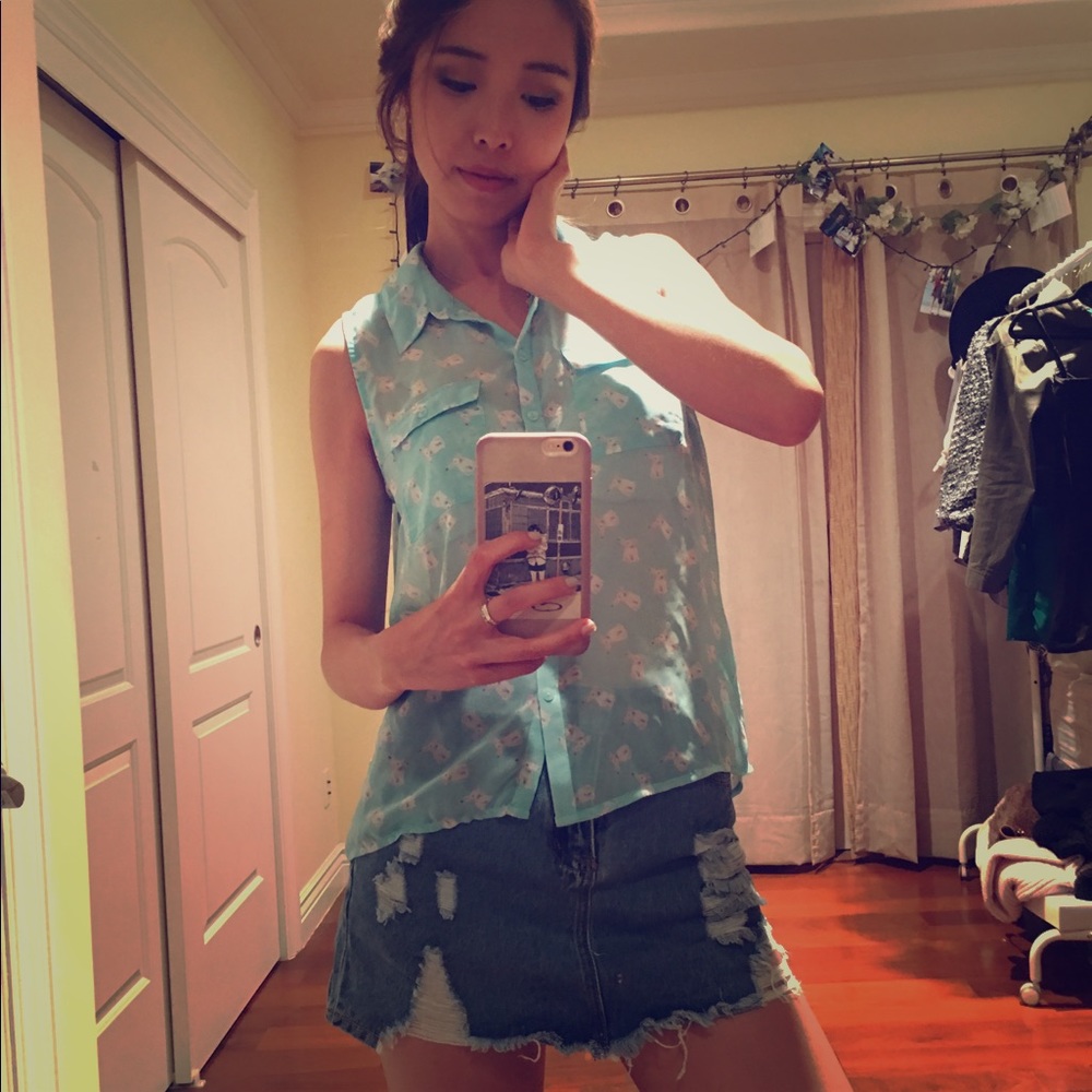 Light blue bunny tank top from F21