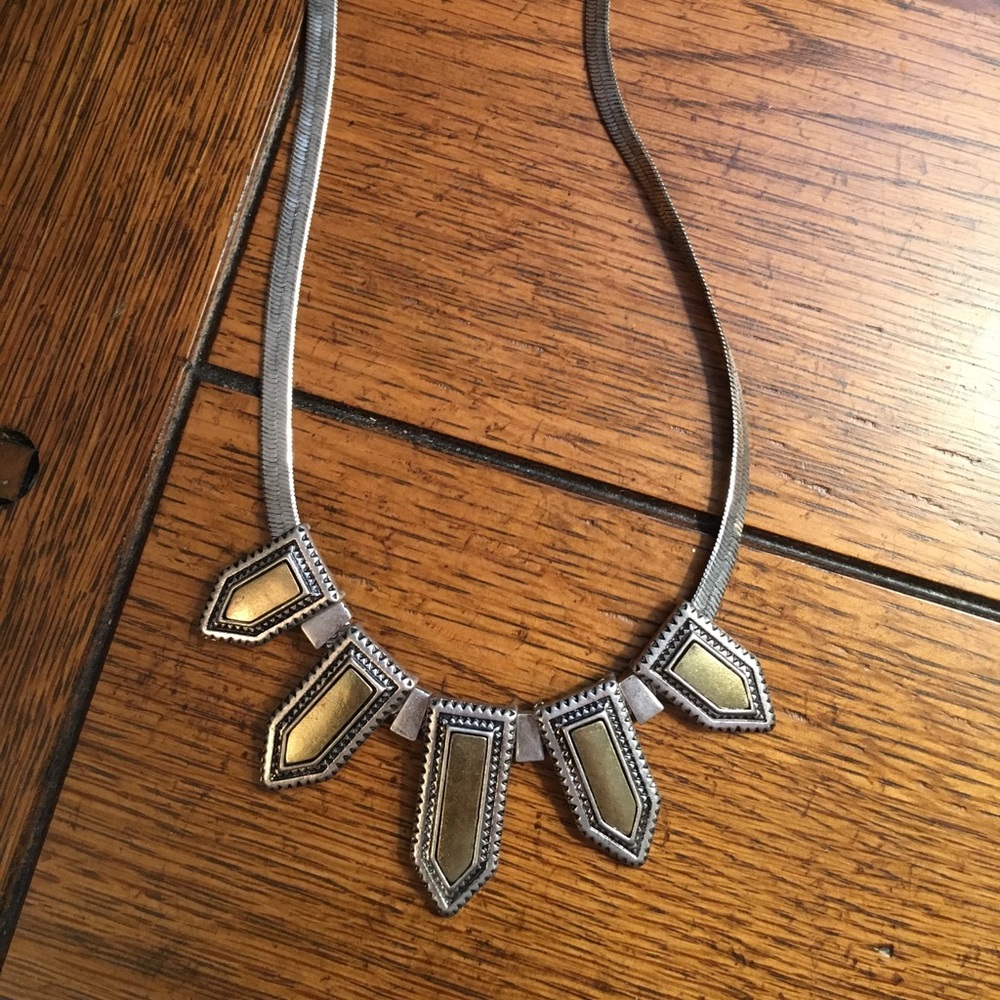 Silver and gold painted necklace