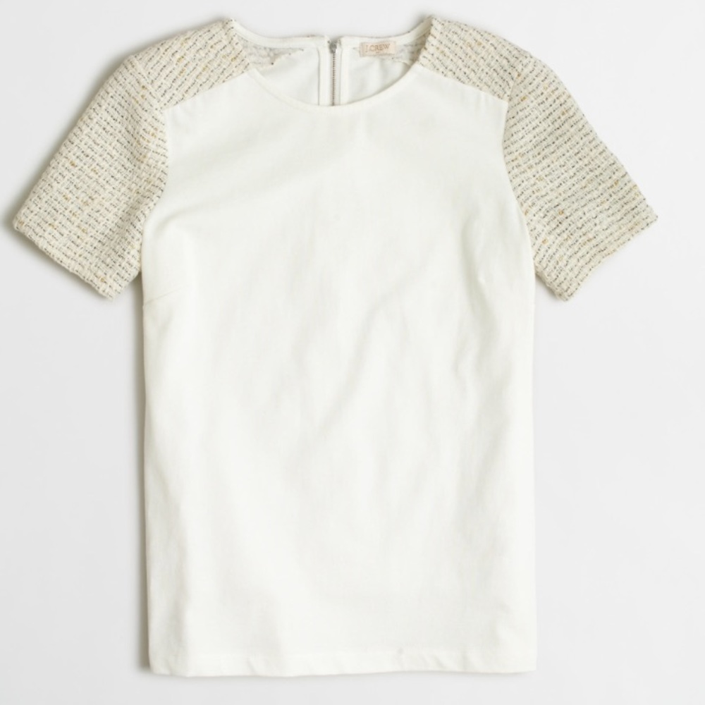 Gold Snow J Crew Tweed Sleeve Shirt