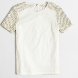 Gold Snow J Crew Tweed Sleeve Shirt