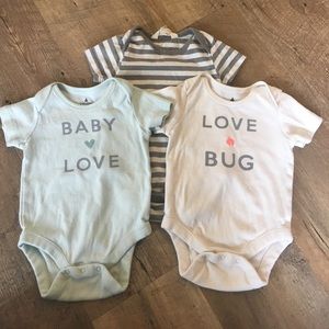 3 GAP Short Sleeve Onsies