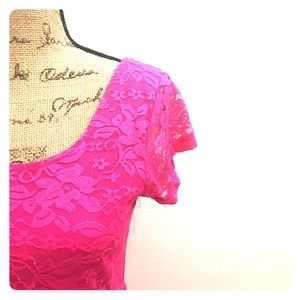 Fuchsia dress and scarf