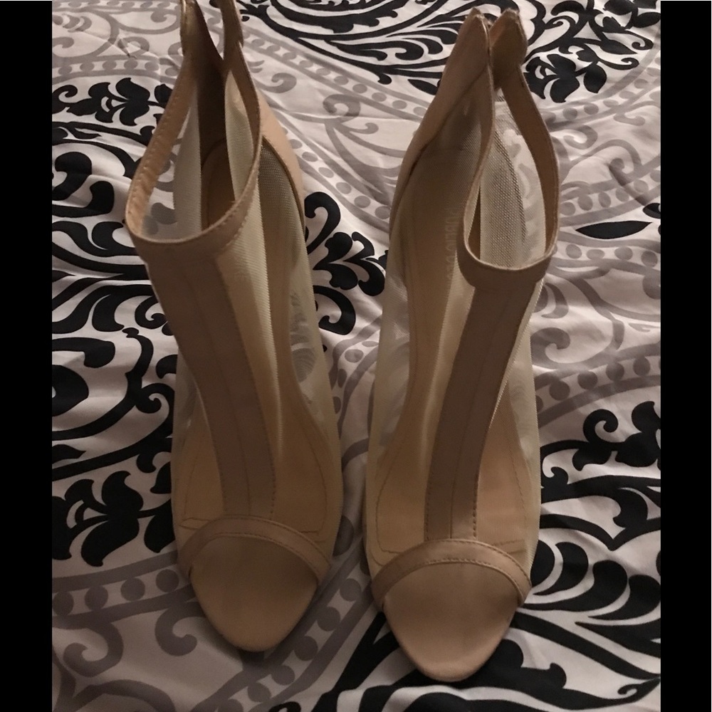 Nude sheer heels