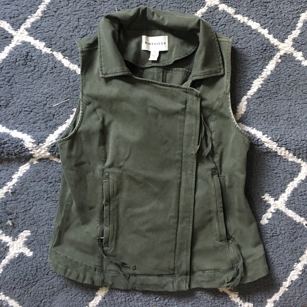 Anthropologie olive green Moto vest