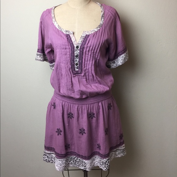Free People elastic waist multi fabric dress