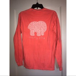 Neon coral paisley Ivory Ella tee