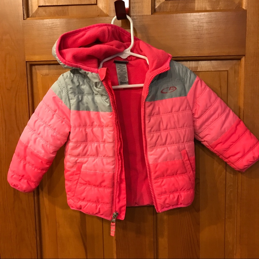 Champion Puffer Coat - pink and gray