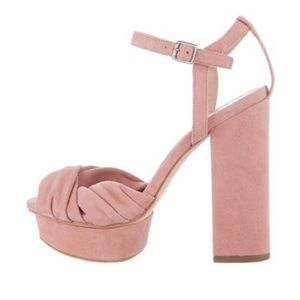 Loeffler Randall Pink Suede Block Heels