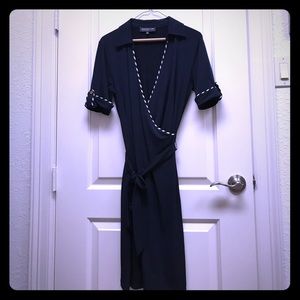 Jones New York navy wrap dress