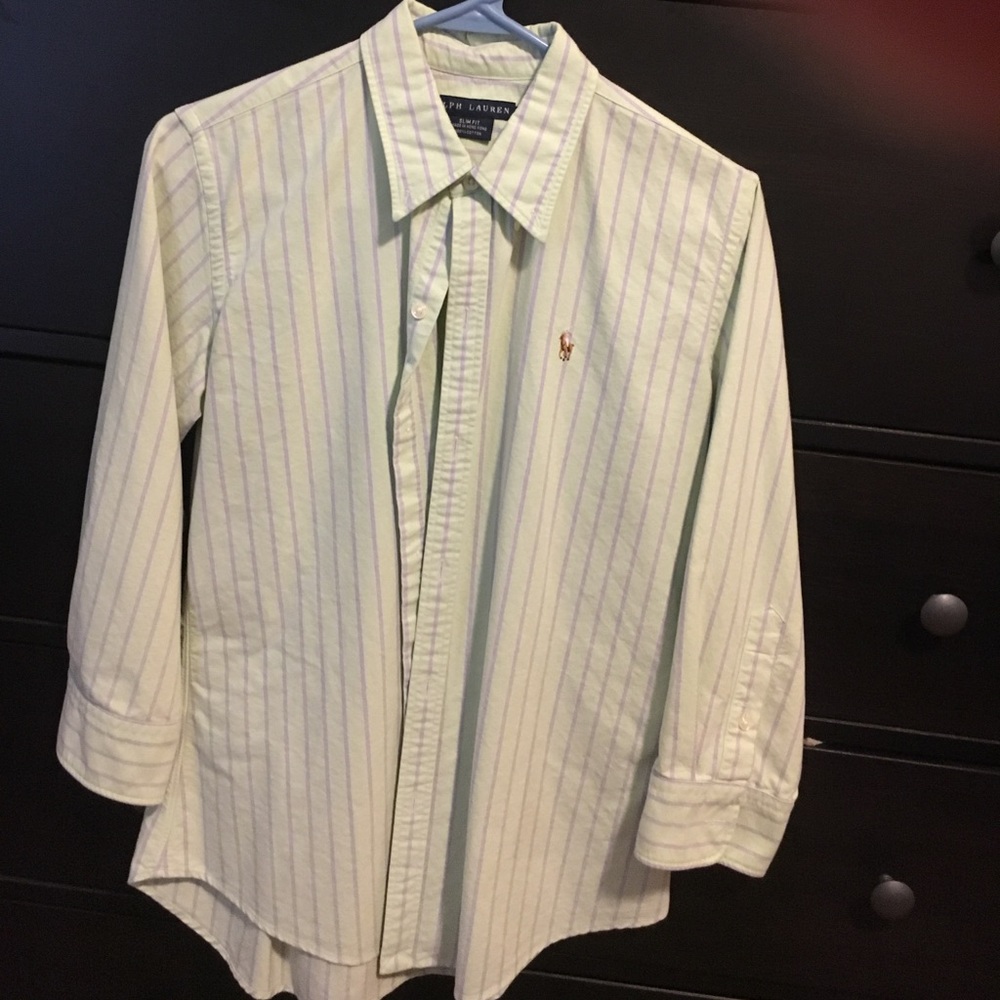 Ralph Lauren 3/4 sleeve Oxford slim fit 10