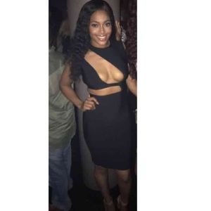 Black cut out body con dress