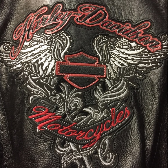 Harley Davidson Leather riding jacket. - Picture 2 of 8
