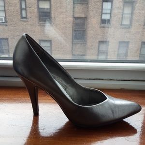Dark Grey pointed toe heels