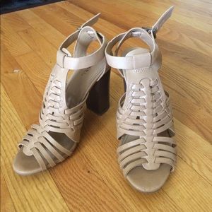 Nude Block Heel Sandals