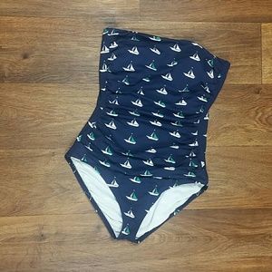 [TOMMY BAHAMA] Sailboat One-Peice Bandeau Swimsuit