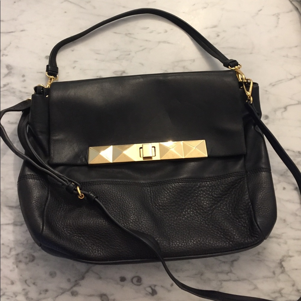 Badgley Mischka black leather crossbody & satchel