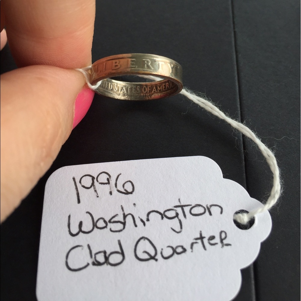 Clad 1996 State Quarter ring
