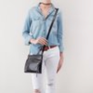 Hobo crossbody black leather purse