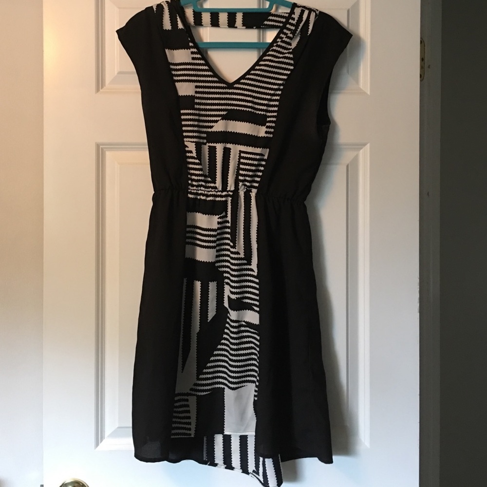 Black and white dress.