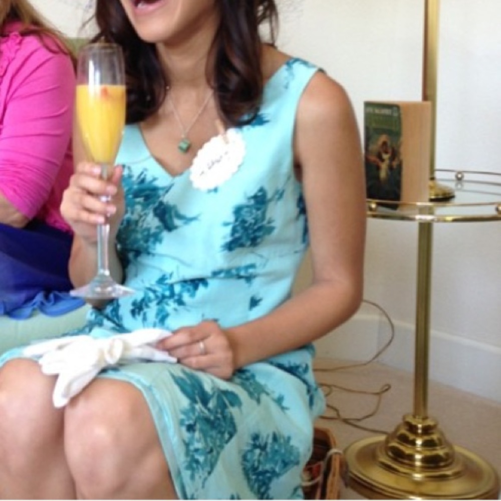 Ann Taylor teal floral dress