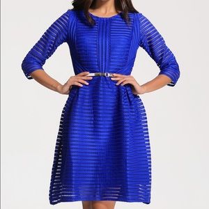 Blue half sleeve flare dress size XL