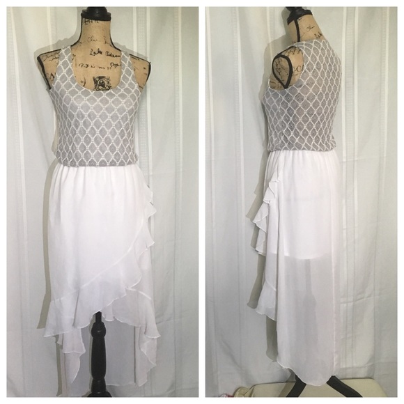 60 off Finn & Clover Dresses & Skirts Finn & Clover Gray/White Lace