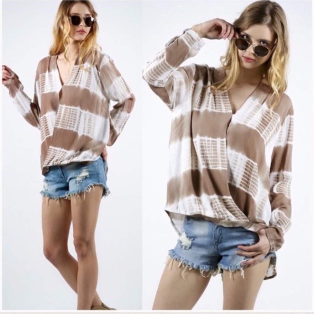 🆕 Dip Dye Wrap Front Top - Picture 4 of 5