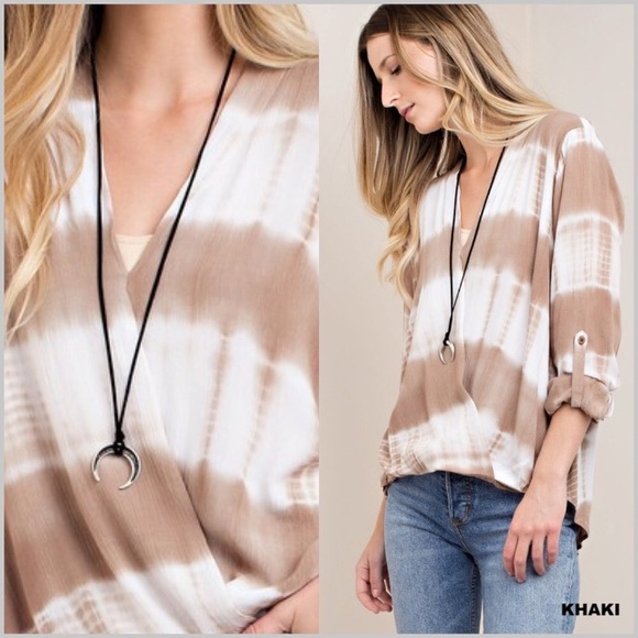 🆕 Dip Dye Wrap Front Top - Picture 2 of 5