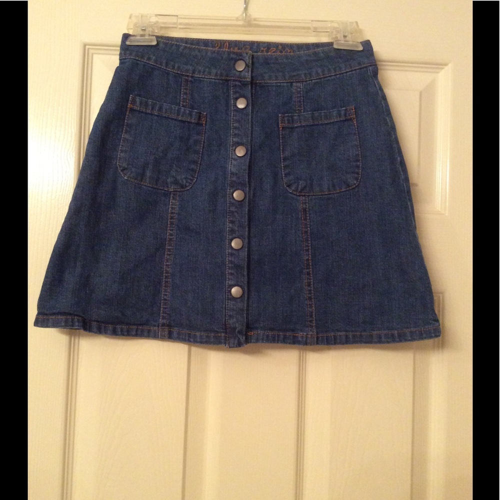 Blue Rein Button Down Skirt