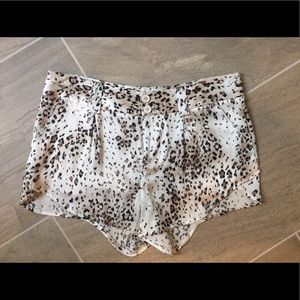 Alice + Olivia leopard print silk shorts